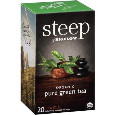 Steep by Bigelow&reg; Organic Pure Green Tea Bag - Green Tea - 20 Teabag - 20 / Box