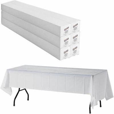 Genuine Joe Banquet-Size Plastic Tablecover - 300 ft Length x 40" Width - Plastic - White - 6 / Carton