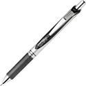 EnerGel EnerGel RTX Liquid Gel Pens - 0.7 mm Medium Pen Point - Refillable - Retractable - Black Ink - Gel-based - Silver Barrel - Metal Tip - 1 Dozen