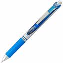 EnerGel EnerGel RTX Liquid Gel Pens - 0.7 mm Medium Pen Point - Refillable - Retractable - Blue Ink - Gel-based - Silver Barrel - Metal Tip - 1 Dozen