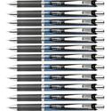 EnerGel EnerGel RTX Liquid Gel Pen - 0.7 mm Medium Needle Pen Point - Refillable - Retractable - Black Ink - Gel-based - Black, Stainless Steel, Blue Barrel - Metal Tip - 1 Dozen