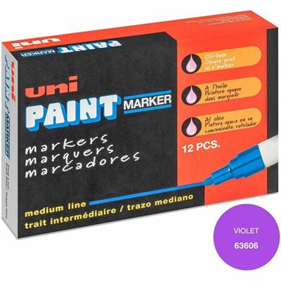 uniball™ uni-Paint PX-20 Oil-Based Marker - Medium Marker Point - Violet Ink - Oil Based - White Barrel - 1 Dozen