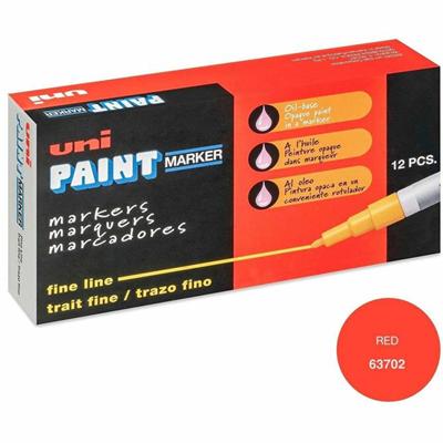 uniball™ uni-Paint PX-21 Oil-Based Marker - Fine Marker Point - Red Ink - Oil Based - 1 Dozen