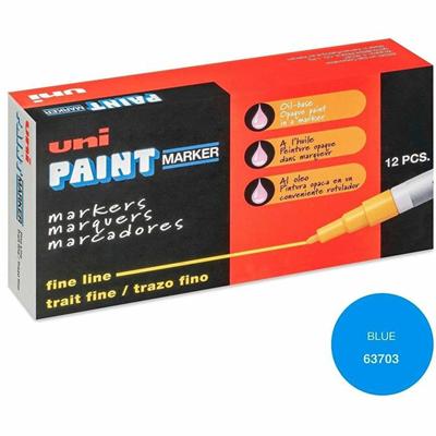 uniball™ Uni-Paint PX-21 Oil-Based Fine Point Marker - Fine Marker Point - Blue Ink - Oil Based - 1 Dozen
