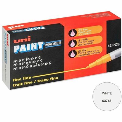 uniball™ Uni-Paint PX-21 Oil-Based Marker - Fine Marker Point - White Ink - Oil Based - 1 Dozen