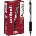 uniball™ 207 Impact RT Gel Pens - 1 mm Bold Pen Point - Refillable - Retractable - Black Ink - Gel-based - Metallic Barrel - 1 Dozen