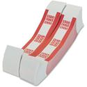 PAP-R Currency Straps - 1.25" Width - Total $500 in $5 Denomination - Self-sealing, Self-adhesive, Durable - 20 lb Basis Weight - Kraft - White, Red - 1000 / Pack