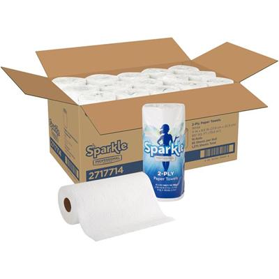 Sparkle Professional Series&reg; Kitchen Paper Towel Rolls - 2 Ply - 8.80" Width x 11" Length - 85 Sheets/Roll - White - 15 / Carton