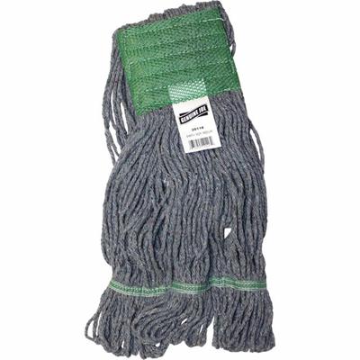 Genuine Joe 5" Headband Earth Mop Refill - Medium - Quick Drying - Polyester Fiber - Blue - 1 Each