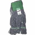 Genuine Joe 5" Headband Earth Mop Refill - Medium - Quick Drying - Polyester Fiber - Blue - 1 Each