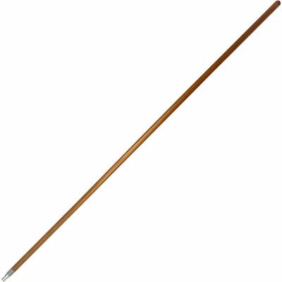 Genuine Joe Wood Handle with Threaded Metal Tip - Natural - Metal, Wood - 1 Each