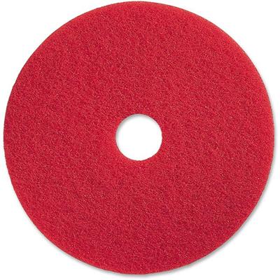 Genuine Joe Red Buffing Floor Pad - 20" Diameter x 1" Thickness - Buffing, Scrubbing, Floor - 175 rpm to 350 rpm Speed Supported - Flexible, Resilient, Rotate, Dirt Remover - Fiber - Red - 5 / Carton