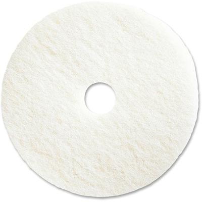 Genuine Joe 20" Super White Floor Pad - 20" Diameter x 1" Thickness - Floor - 1000 rpm to 3000 rpm Speed Supported - Resilient, Flexible, Soft, Durable, Long Lasting - Fiber - White - 5 / Carton