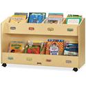Jonti-Craft Mobile Section Book Storage Organizer - 8 Compartment(s) - 29.50" Height x 48" Width x 16" Depth - Label Holder, Lockable Casters, Rounded Corner, Durable, Yellowing Resistant - Baltic - Acrylic - 1 Each