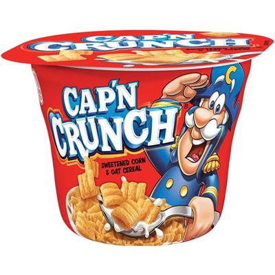 Quaker Oats Cap'N Crunch Corn/Oat Cereal Bowl - Corn, Oat - 1.51 oz Bowl - 12 / Carton