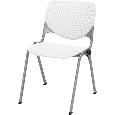 KFI "2300" Series Stack Chair - White Seat Color - Polypropylene Seat Material - White Back Color - Polypropylene Back Material - Silver, Powder Coated Frame Color - Tubular Steel Frame Material - Four-legged Base - 1 Each