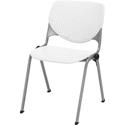 KFI "2300" Series Stack Chair - White Seat Color - Polypropylene Seat Material - White Back Color - Polypropylene Back Material - Silver, Powder Coated Frame Color - Tubular Steel Frame Material - Four-legged Base - 1 Each