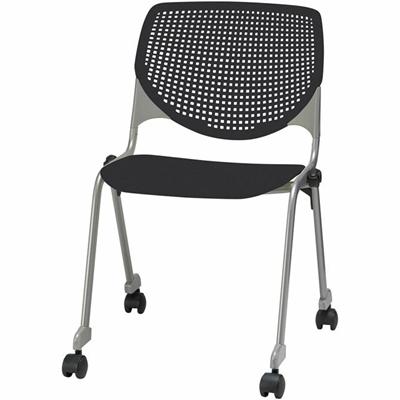 KFI "2300" Series Stack Chair - Black Seat Color - Polypropylene Seat Material - Black Back Color - Polypropylene Back Material - Silver, Powder Coated Frame Color - Tubular Steel Frame Material - Four-legged Base - 1 Each