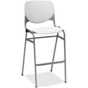 KFI 2300 BR2300 Bar Stool - White Seat Color - Polypropylene Seat Material - White Back Color - Polypropylene Back Material - Silver Frame Color - Tubular Steel Frame Material - Four-legged Base - Nylon - 1 Each