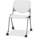 KFI "2300" Series Stack Chair - White Seat Color - Polypropylene Seat Material - White Back Color - Polypropylene Back Material - Silver, Powder Coated Frame Color - Tubular Steel Frame Material - Four-legged Base - 1 Each