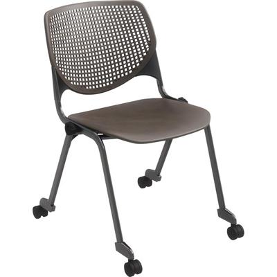 KFI "2300" Series Stack Chair - Brownstone Seat Color - Polypropylene Seat Material - Brownstone Back Color - Polypropylene Back Material - Silver, Powder Coated Frame Color - Tubular Steel Frame Material - Four-legged Base - 1 Each