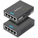 StarTech.com 4 Port Gigabit Midspan - PoE+ Injector - 802.3at and 802.3af - 120 V AC, 230 V AC Input - 52 V DC, 2.31 A Output - 4 Input Port(s) - 4 Output Port(s) - Wall Mountable - Black