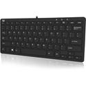 Adesso Mini Keyboard with USB Hubs - Cable Connectivity - Compact - USB Interface - 78 Key(s) - Internet, Multimedia, Email, Volume Down, Volume Up, Mute, Previous Track, Stop, Next Track, Play/Pause, Windows Key, ... Hot Key(s) - Windows Vista, Wind