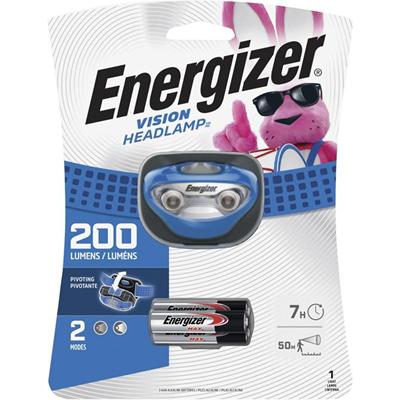 Energizer Vision LED Headlamp - LED - 100 lm Lumen - 3 x AAA - Battery - Impact Resistant, Water Resistant - Blue - 1 Pack