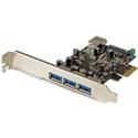 StarTech.com 4-Port PCI Express USB 3.0 Card - 5Gbps - PCI Express x1 - Plug-in Card - 4 USB Port(s) - 1 SATA Port(s) - UASP Support - PC, Linux