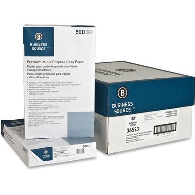 Business Source Premium Multipurpose Copy Paper - White - 92 Brightness - Legal - 8 1/2" x 14" - 20 lb Basis Weight - Acid-free - White - 500 Sheets per Ream - 30 / Pallet
