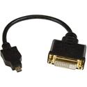 StarTech.com Micro HDMI to DVI-D Adapter M/F - 8in - 8" DVI-D/Micro HDMI Video Cable Adapter for Monitor, Projector, Phone, Notebook, Video Device, Computer, Raspberry Pi - First End: 1 x 19-pin Micro HDMI Digital Audio/Video - Male - Second End: 1 x