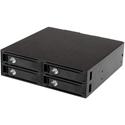 StarTech.com Drive Enclosure for 5.25" SATA/600, Serial Attached SCSI (SAS) - Serial ATA/600 Host Interface Internal - Black - 4 x HDD Supported - 4 x SSD Supported - 4 x Total Bay - 4 x 2.5" Bay - Aluminum, Steel