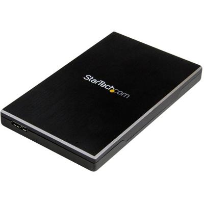 StarTech.com Drive Enclosure SATA/600 - USB 3.1 Micro-B Host Interface - UASP Support External - Black - TAA Compliant - 1 x HDD Supported - 1 x SSD Supported - 1 x Total Bay - 1 x 2.5" Bay - Aluminum