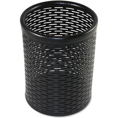 Artistic Urban Collection Punched Metal Pencil Cup - 4.5" Height x 3.5" Width x 3.5" Depth - Metal - Black - Heavy Duty, Scratch Resistant, Wear Resistant, Reinforced, Rounded Edges, Durable - 1 Each