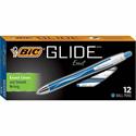 BIC Glide Exact Retractable Ballpoint - Fine Pen Point - Retractable - Blue Ink - Blue, White Barrel - 1 Dozen