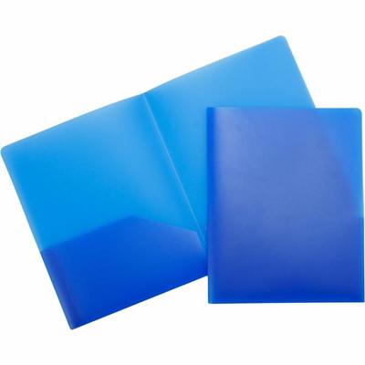 Business Source Letter Portfolio - 8 1/2" x 11" - 30 Sheets Capacity - 2 Pocket(s) - Blue - Durable, Spill Resistant, Wear Resistant, Card Holder - 1 Each