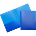 Business Source Letter Portfolio - 8 1/2" x 11" - 30 Sheets Capacity - 2 Pocket(s) - Blue - Durable, Spill Resistant, Wear Resistant, Card Holder - 1 Each