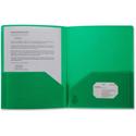Business Source Letter Portfolio - 8 1/2" x 11" - 30 Sheets Capacity - 2 Pocket(s) - Green - Durable, Spill Resistant, Wear Resistant, Card Holder - 1 Each