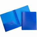 Business Source Letter Portfolio - 8 1/2" x 11" - 50 Sheets Capacity - 3 x Prong Fastener(s) - 2 Pocket(s) - Blue - 1 Each