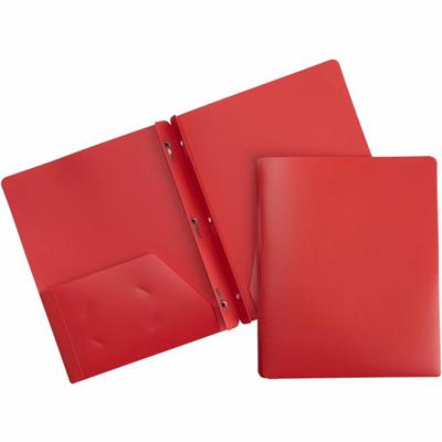 Business Source Letter Portfolio - 8 1/2" x 11" - 50 Sheets Capacity - 3 x Prong Fastener(s) - 2 Pocket(s) - Red - 1 Each
