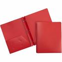 Business Source Letter Portfolio - 8 1/2" x 11" - 50 Sheets Capacity - 3 x Prong Fastener(s) - 2 Pocket(s) - Red - 1 Each