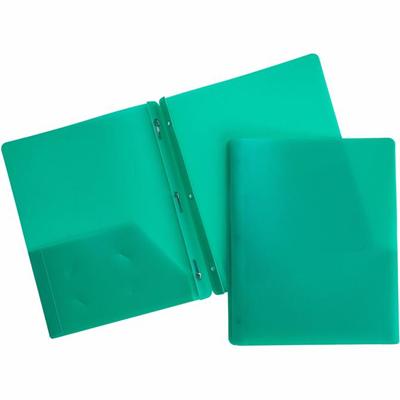 Business Source Letter Portfolio - 8 1/2" x 11" - 50 Sheets Capacity - 3 x Prong Fastener(s) - 2 Pocket(s) - Green - Durable, Spill Resistant, Wear Resistant, Card Holder - 1 Each
