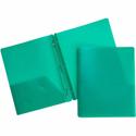 Business Source Letter Portfolio - 8 1/2" x 11" - 50 Sheets Capacity - 3 x Prong Fastener(s) - 2 Pocket(s) - Green - Durable, Spill Resistant, Wear Resistant, Card Holder - 1 Each