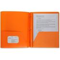 Business Source Letter Portfolio - 8 1/2" x 11" - 50 Sheets Capacity - 3 x Prong Fastener(s) - 2 Pocket(s) - Orange - Durable, Spill Resistant, Wear Resistant, Card Holder - 1 Each