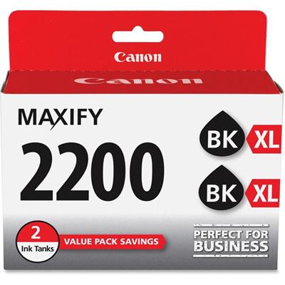 Canon PGI-2200XL Original High Yield Inkjet Ink Cartridge - Black - 2 / Pack - 2500 Pages (Per Cartridge)