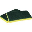 Impact Cellulose Scrubber Sponge - 0.9" Height x 3.2" Width x 6.3" Length - 5 / Pack - Cellulose - Yellow, Green
