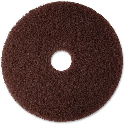 3M Brown Stripper Pad 7100 - 20" Diameter - Fiber - Brown - 1 Carton