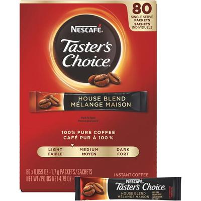 Nescafe Taster's Choice Instant House Blend Coffee - 0.1 oz Per Packet - 80 Stick - Instant - House Blend - 80 / Box