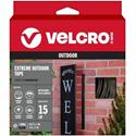 VELCRO&reg; Extreme Outdoor 10ft x 1in Tape Roll Black - 10 ft Length x 1" Width - Black - Silicone - Temperature Resistant, UV Resistant, Weather Resistant - For Outdoor, Indoor, Hanging, Project, Smooth Surface, Rough Surface, Wood, Brick, Concrete