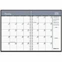 House of Doolittle Embossed Cover 14-month Monthly Planner - Julian Dates - Monthly - 14 Month - December 2024 to January 2026 - 1 Month Double Page Layout - 6 7/8" x 8 3/4" Sheet Size - 1.88" x 2.13" Block - Wire Bound - Simulated Leather - Black Co